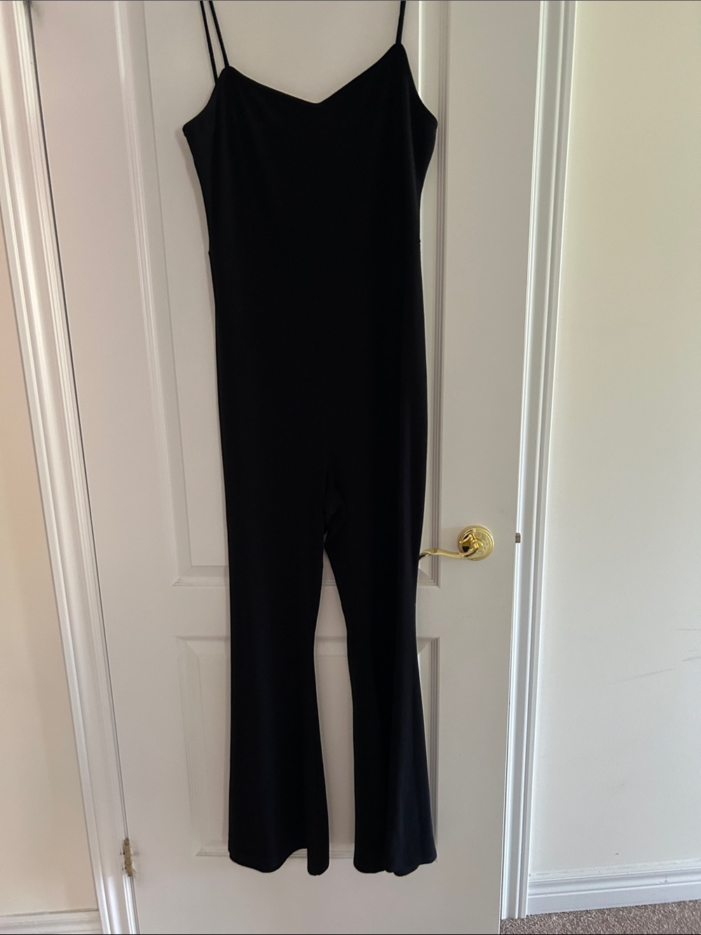 Free People Black Spaghetti-Strap Jumpsuit - XL